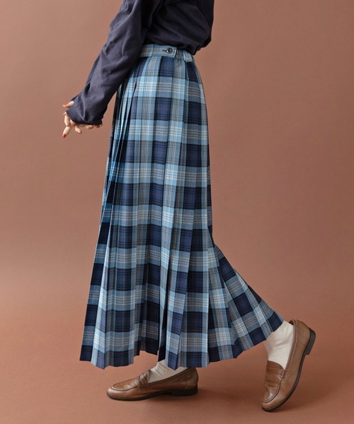 Jean Paul Gaultier スカート タータンチェック プリーツ 青 Jean Paul Gaultier スカート タータンチェック プリーツ 青 ◉昭和