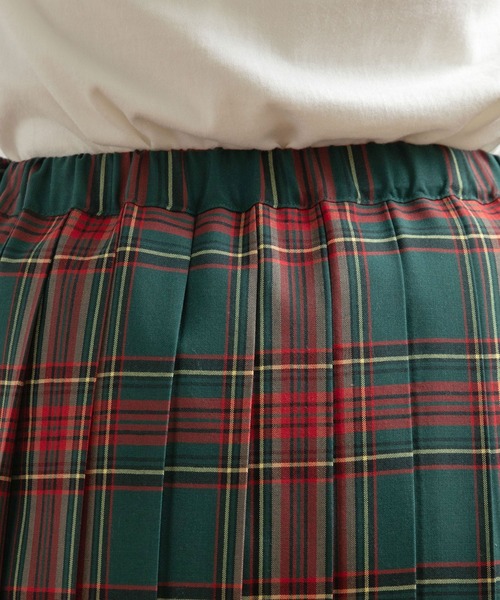 PAR ICI（パーリッシィ）の「タータンチェック プリーツスカート（スカート・レディース・グリーン/サックスブルー/アイボリー・FREE）」の12枚目の写真