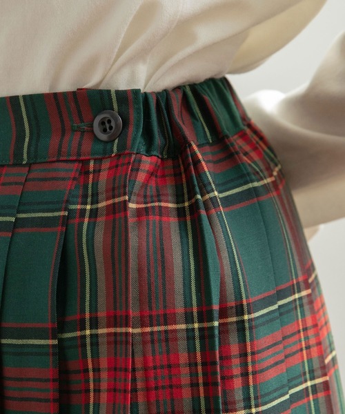 PAR ICI（パーリッシィ）の「タータンチェック プリーツスカート（スカート・レディース・グリーン/サックスブルー/アイボリー・FREE）」の13枚目の写真