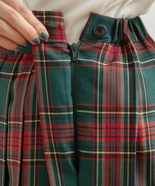 PAR ICI（パーリッシィ）の「タータンチェック プリーツスカート（スカート・レディース・グリーン/サックスブルー/アイボリー・FREE）」の14枚目の写真