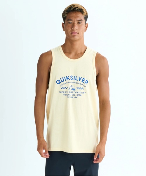 Quiksilver（クイックシルバー）の「BRICKS AND MORTAR TA /クイックシルバーフロントプリントUSコットン天竺タンクトップ（タンクトップ・メンズ・ホワイト/ブラック/イエロー・MEDIUM/LARGE/X-LARGE）」の3枚目の写真