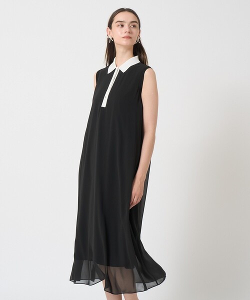 ANAYI(アナイ)の「シフォンコンビ配色カラー ワンピース(ワンピース・レディース・ブラック/ブラック系その他/ネイビー・38/36)」の17枚目の写真