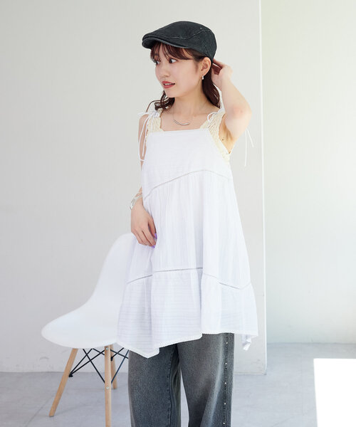 セール】コットンキャミチュニック（チュニック）｜Kastane