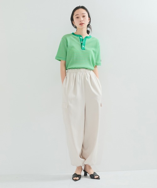 Healthknit（ヘルスニット）の「【Healthknit/ヘルスニット】Multi Border Waffle S/S（Tシャツ/カットソー・レディース・ブルー系その他4/ブラウン/グリーン・FREE）」の14枚目の写真