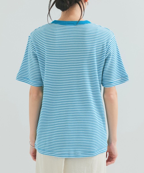 Healthknit（ヘルスニット）の「【Healthknit/ヘルスニット】Multi Border Waffle S/S（Tシャツ/カットソー・レディース・ブルー系その他4/ブラウン/グリーン・FREE）」の6枚目の写真