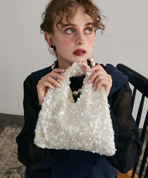 BONLECILL noir】2wayスパンコールハンドバッグ/ショルダー