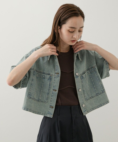 ブラウス シャツ クロップドデニムシャツジャケット レディース GAP ブラウス シャツ クロップド デニムシャツ レディース