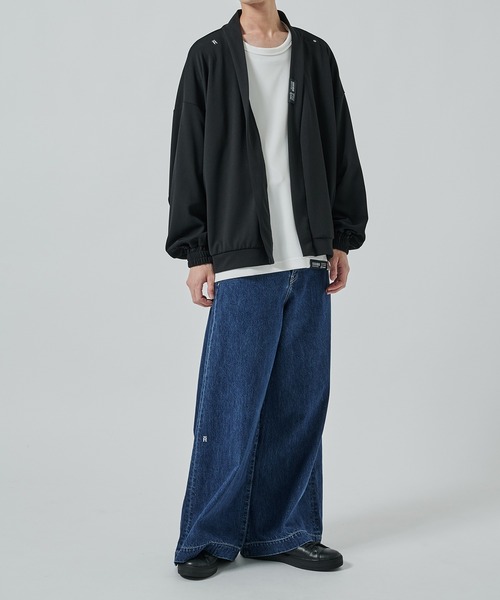SHAREEF(シャリーフ)の「【SHAREEF】GEORGETTE CARDIGAN(カーディガン/ボレロ・メンズ・ライトグレー/ブラック・2/1)」の5枚目の写真