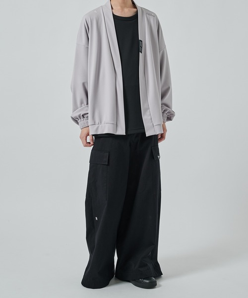SHAREEF(シャリーフ)の「【SHAREEF】GEORGETTE CARDIGAN(カーディガン/ボレロ・メンズ・ライトグレー/ブラック・2/1)」の6枚目の写真