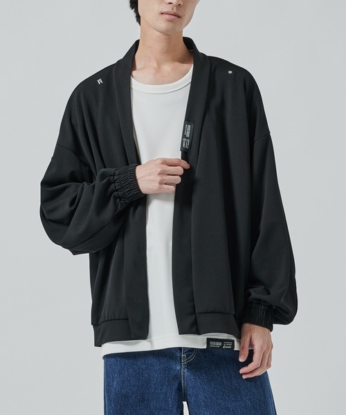 SHAREEF(シャリーフ)の「【SHAREEF】GEORGETTE CARDIGAN(カーディガン/ボレロ・メンズ・ライトグレー/ブラック・2/1)」の3枚目の写真