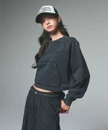 X-girl(GbNXK[)FADED CROPPED CREWNECK SWEAT TOP(XEFbg)