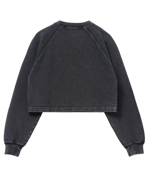 X-girl（エックスガール）の「FADED CROPPED CREWNECK SWEAT TOP（スウェット・レディース・ブラック/オリーブ/ネイビー・S/M）」の4枚目の写真