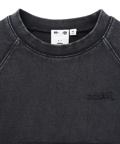 X-girl（エックスガール）の「FADED CROPPED CREWNECK SWEAT TOP（スウェット・レディース・ブラック/オリーブ/ネイビー・S/M）」の5枚目の写真