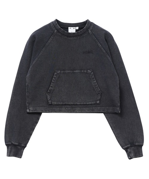 X-girl（エックスガール）の「FADED CROPPED CREWNECK SWEAT TOP（スウェット・レディース・ブラック/オリーブ/ネイビー・S/M）」の11枚目の写真