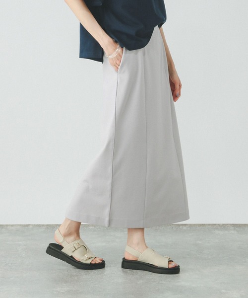 GLOBAL WORK（グローバルワーク）の「ウツクシルエットIラインスカート/459966（スカート・レディース・ライトグレー/ネイビー/ブラック/カーキ/チャコール・LARGE/MEDIUM/SMALL）」の3枚目の写真