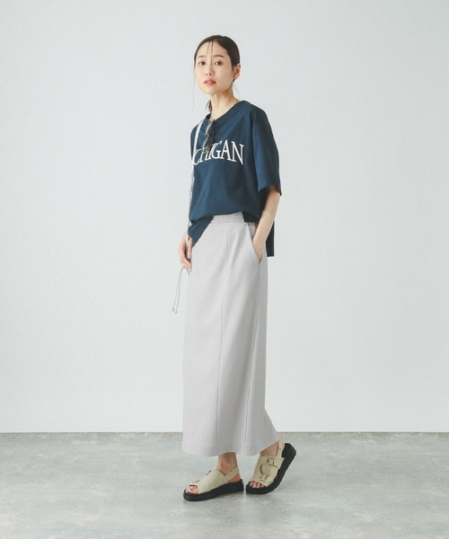 GLOBAL WORK（グローバルワーク）の「ウツクシルエットIラインスカート/459966（スカート・レディース・ライトグレー/ネイビー/ブラック/カーキ/チャコール・LARGE/MEDIUM/SMALL）」の11枚目の写真