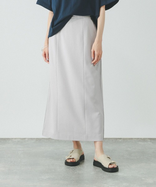 GLOBAL WORK（グローバルワーク）の「ウツクシルエットIラインスカート/459966（スカート・レディース・ライトグレー/ネイビー/ブラック/カーキ/チャコール・LARGE/MEDIUM/SMALL）」の12枚目の写真