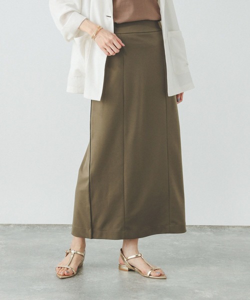 GLOBAL WORK（グローバルワーク）の「ウツクシルエットIラインスカート/459966（スカート・レディース・ライトグレー/ネイビー/ブラック/カーキ/チャコール・LARGE/MEDIUM/SMALL）」の16枚目の写真