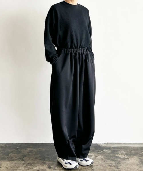 HARVESTY(ハーベスティ)の「HARVESTY / ハーベスティー EASY CIRCUS PANTS BACK PIQUE JERSEY (A12513) 裏カノコジャージ イージーサーカスパンツ(その他パンツ・レディース・アイボリー/ブラック/ワイン・0/2/1)」の2枚目の写真