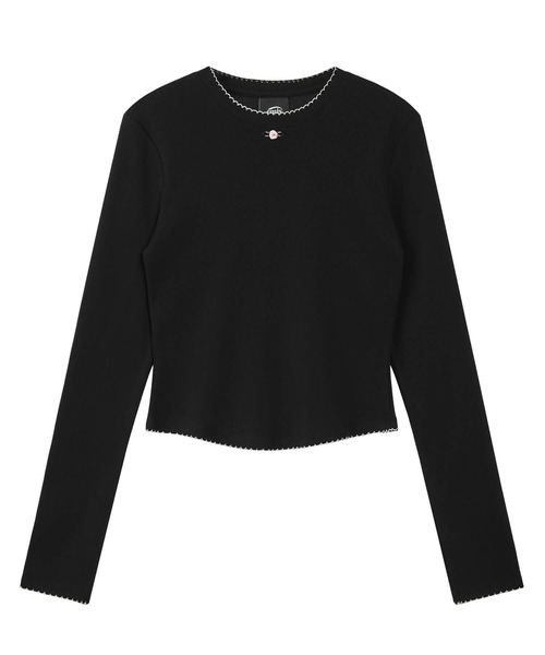 EMIS（イミス）の「(WOMENS) MINI CORSAGE SLEEVE TOP（Tシャツ/カットソー・レディース・ブラック/ホワイト/ライトグレー・FREE）」の3枚目の写真