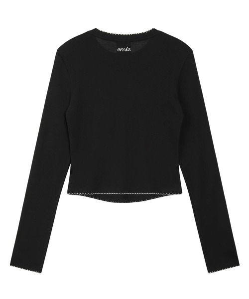 EMIS（イミス）の「(WOMENS) MINI CORSAGE SLEEVE TOP（Tシャツ/カットソー・レディース・ブラック/ホワイト/ライトグレー・FREE）」の5枚目の写真