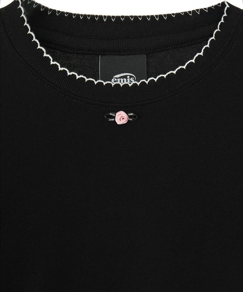 EMIS（イミス）の「(WOMENS) MINI CORSAGE SLEEVE TOP（Tシャツ/カットソー・レディース・ブラック/ホワイト/ライトグレー・FREE）」の6枚目の写真