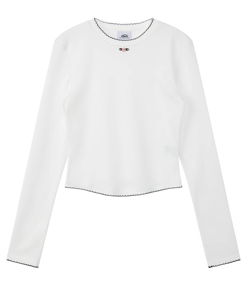 EMIS（イミス）の「(WOMENS) MINI CORSAGE SLEEVE TOP（Tシャツ/カットソー・レディース・ブラック/ホワイト/ライトグレー・FREE）」の9枚目の写真