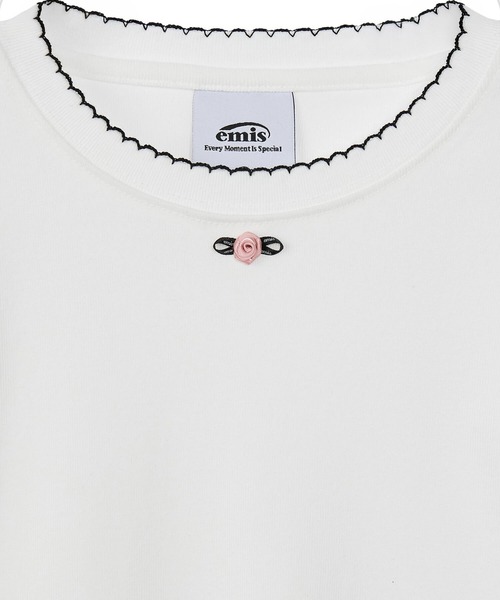EMIS（イミス）の「(WOMENS) MINI CORSAGE SLEEVE TOP（Tシャツ/カットソー・レディース・ブラック/ホワイト/ライトグレー・FREE）」の11枚目の写真