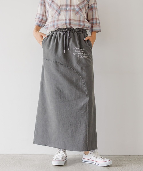 BAYFLOW(ベイフロー)の「ピグメントスカート(スカート・レディース・ブルー/チャコール/グリーン・FREE)」の2枚目の写真