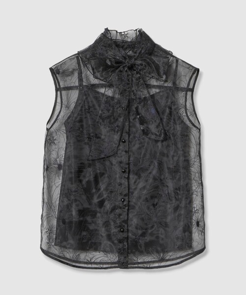 LOULOU WILLOUGHBY（ルルウィルビー）の「【LOULOU WILLOUGHBY】オーガンジーフラワー刺繍ブラウス（シャツ/ブラウス・レディース・ベージュ/ブラック・2）」の16枚目の写真