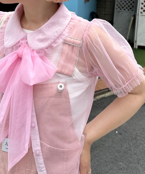 Alley Tokyo（アリートーキョー）の「丸衿シアーBigボウタイブラウス（シャツ/ブラウス・レディース・オフホワイト/ピンク/ラベンダー・FREE）」の20枚目の写真