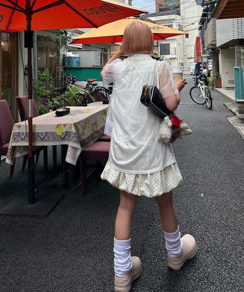 ブラウス シャツ 丸衿シアーBigボウタイブラウス レディース Alley Tokyo ブラウス シャツ 丸衿シアーBigボウタイブラウス