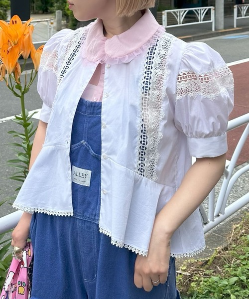 Alley Tokyo（アリートーキョー）の「丸衿シアーBigボウタイブラウス（シャツ/ブラウス・レディース・オフホワイト/ピンク/ラベンダー・FREE）」の10枚目の写真