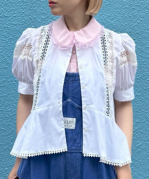 Alley Tokyo（アリートーキョー）の「丸衿シアーBigボウタイブラウス（シャツ/ブラウス・レディース・オフホワイト/ピンク/ラベンダー・FREE）」の5枚目の写真