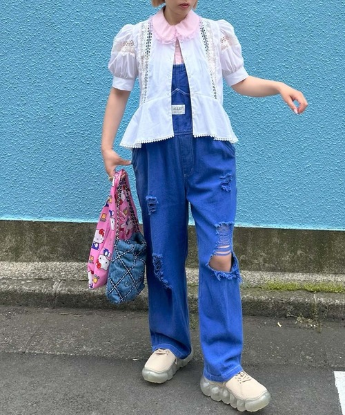 Alley Tokyo（アリートーキョー）の「丸衿シアーBigボウタイブラウス（シャツ/ブラウス・レディース・オフホワイト/ピンク/ラベンダー・FREE）」の6枚目の写真