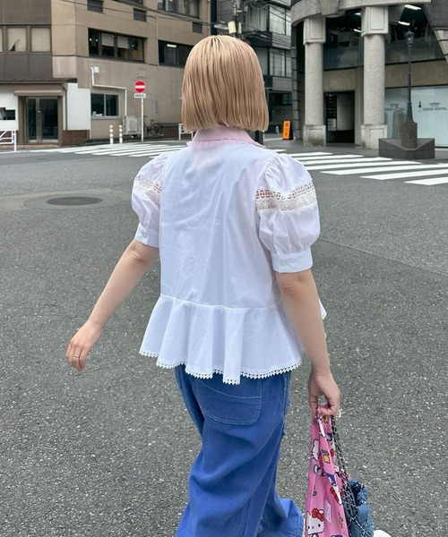 Alley Tokyo（アリートーキョー）の「丸衿シアーBigボウタイブラウス（シャツ/ブラウス・レディース・オフホワイト/ピンク/ラベンダー・FREE）」の8枚目の写真