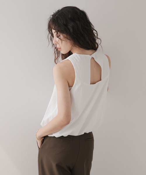rectangle(レクタングル)の「バルーンノースリーブブラウス(Tシャツ/カットソー・レディース・ブラック/ホワイト/ブラウン・FREE)」の5枚目の写真