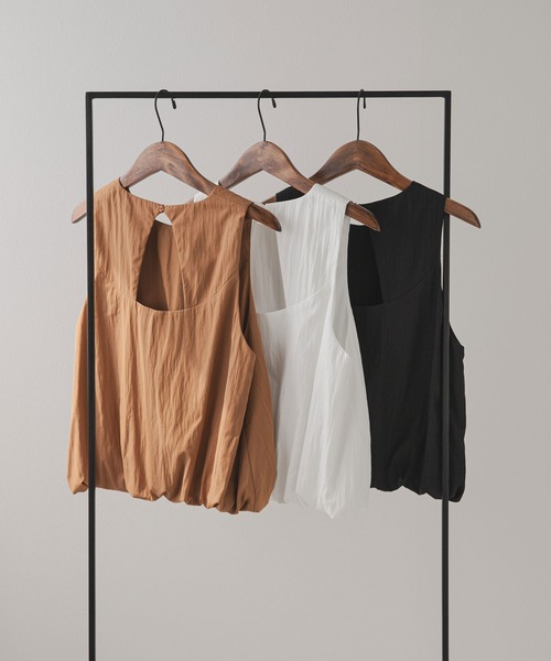 rectangle(レクタングル)の「バルーンノースリーブブラウス(Tシャツ/カットソー・レディース・ブラック/ホワイト/ブラウン・FREE)」の18枚目の写真