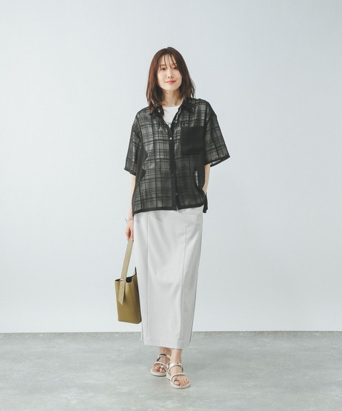 GLOBAL WORK(グローバルワーク)の「アソート柄シアーシャツ半袖/494143(シャツ/ブラウス・レディース・ブラック系その他/ブラウン系その他/ホワイト・MEDIUM/LARGE)」の9枚目の写真
