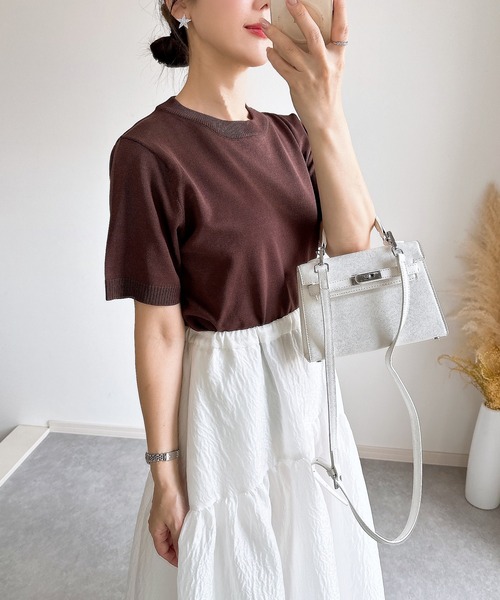 &. NOSTALGIA（アンドドットノスタルジア）の「【ZOZO限定】襟取り外しニット（ニット/セーター・レディース・ブラウン/グリーン/ホワイト×ブラック/ブラック・M）」の22枚目の写真