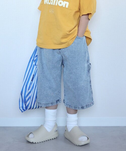 CIAOPANIC TYPY(チャオパニックティピー)の「【KIDS】ペインターバミューダデニムパンツ(デニムパンツ・キッズ・サックスブルー/ネイビー・SMALL/MEDIUM/XX-LARGE/LARGE/X-LARGE)」の2枚目の写真
