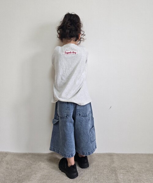 CIAOPANIC TYPY(チャオパニックティピー)の「【KIDS】ペインターバミューダデニムパンツ(デニムパンツ・キッズ・サックスブルー/ネイビー・SMALL/MEDIUM/XX-LARGE/LARGE/X-LARGE)」の5枚目の写真