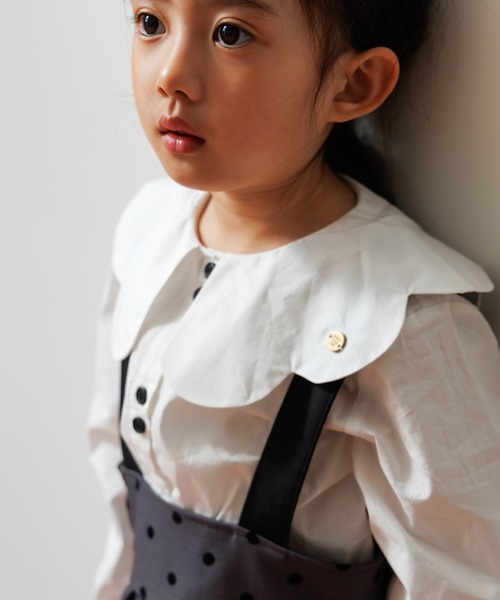 MAKE YOUR DAY（メイクユアデイ）の「ビッグカラーブラウス■80～140cm（シャツ/ブラウス・キッズ・ブラック/オフホワイト/ブルー・140/130/120/100/90/80/110）」の14枚目の写真