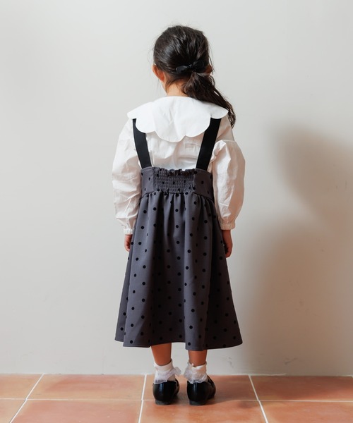 MAKE YOUR DAY（メイクユアデイ）の「ビッグカラーブラウス■80～140cm（シャツ/ブラウス・キッズ・ブラック/オフホワイト/ブルー・140/130/120/100/90/80/110）」の16枚目の写真