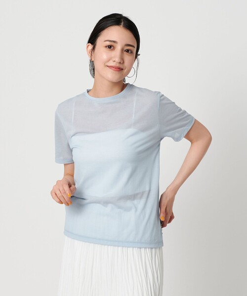 コットンナイロン天竺 シアー クルーネック Tシャツ（Tシャツ