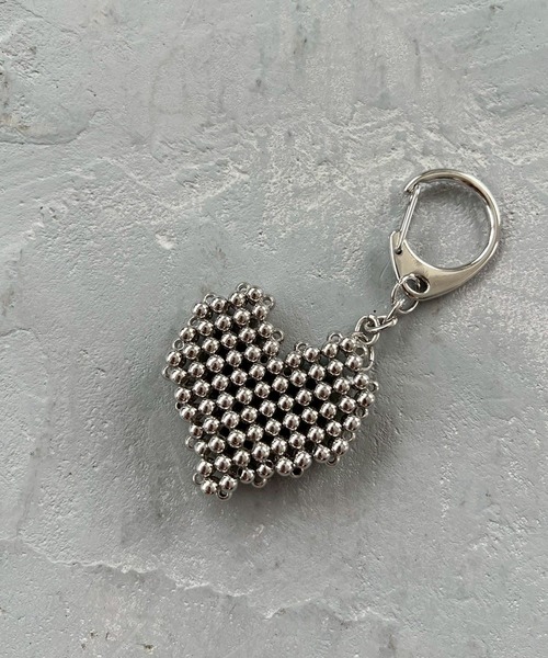 Me%（ミィパーセント）の「ビーズminiハートキーチャーム 495902（キーホルダー・レディース・ブラック系その他/オフホワイト/アイボリー・FREE）」の2枚目の写真