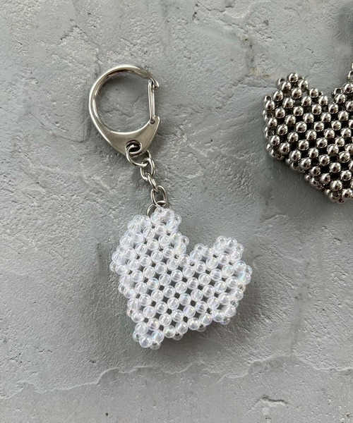 Me%（ミィパーセント）の「ビーズminiハートキーチャーム 495902（キーホルダー・レディース・ブラック系その他/オフホワイト/アイボリー・FREE）」の10枚目の写真