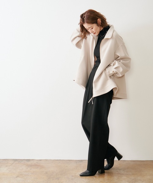 ダンボールスタンドカラーフレアブルゾン Emma Taylor│STYLEDOOR