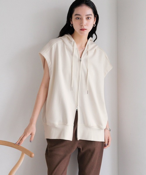 ZIPフーディノースリーブ 572294（Tシャツ/カットソー）｜LOWRYS