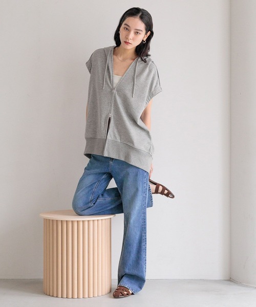 セール】ZIPフーディノースリーブ 572294（Tシャツ/カットソー
